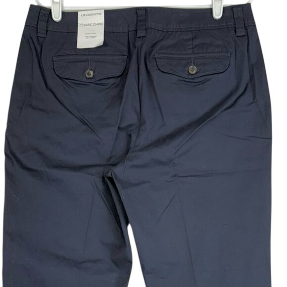 Liz Claiborne Women's Stretch Classic Navy Chino Pants 12 Tall NWT - Picture 4 of 11